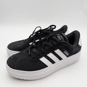 Adidas VL Court Bold Platform Sneaker Shoes Women's Black/White Size US8 EU40